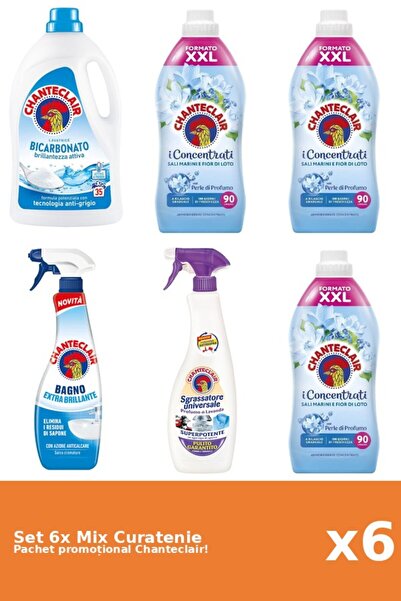 Chanteclair Set 6 Mix Curatenie Chanteclair: Bicarbonat, Lotus, Clasic, Mosc Alb