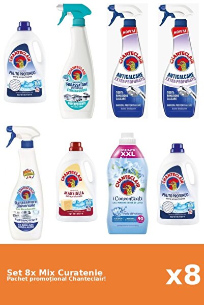 Chanteclair Set 8 Mix Curatenie Chanteclair: Bicarbonat, Lotus, Clasic, Parfu...