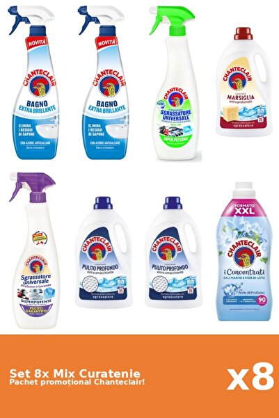 Chanteclair Set 8 Mix Curatenie Chanteclair: Lamaie, Lotus, Clasic, Mosc Alb,...