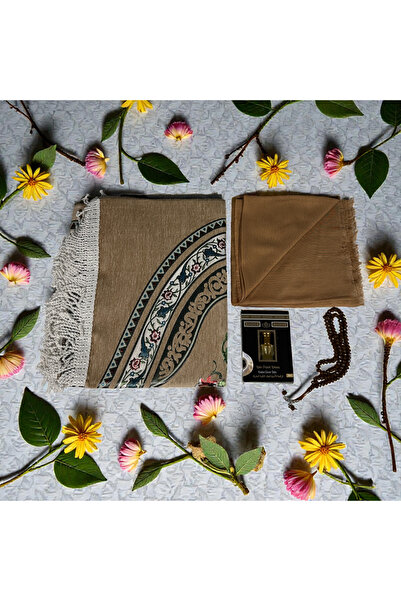 Zey-Al Woven Prayer Rug Set |   Scented Gift Set with Prayer Rug, Scarf, Pray...