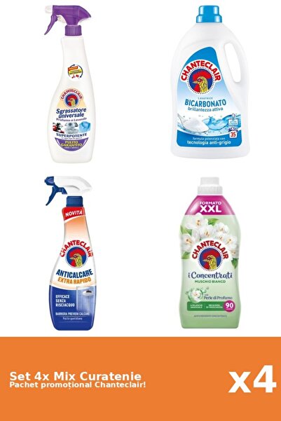 Chanteclair Set 4 Mix Curatenie Chanteclair: Bicarbonat, Rapid, Mosc Alb