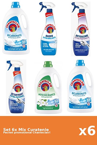 Chanteclair Set 6 Mix Curatenie Chanteclair: Bicarbonat, Clasic, Puternic, Pa...