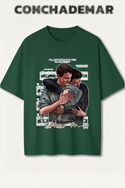 Vordevia Τζόι και Τσάντλερ με τύπωμα Premium oversized Βαμβάκι τεμάχια μπλουζ...