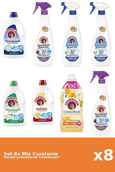 Chanteclair Set 8 Mix Curatenie Chanteclair: Bicarbonat, Clasic, Portocale, M...