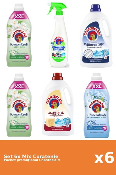 Chanteclair Set 6 Mix Curatenie Chanteclair: Lamaie, Lotus, Clasic, Mosc Alb,...