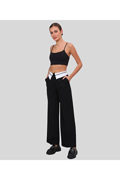 MQ Women's Wide Leg Pleated Waist Trousers (MQ Collection)