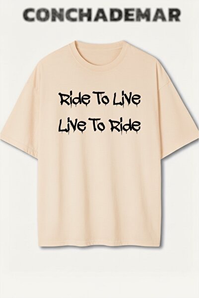 Vordevia Vožnja za život Štampano Premium Oversize kroj Pamuk lu T-shirt