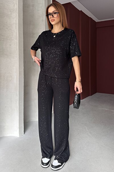 QUEEN CITY SİMLİ MODAL KUMAŞ KISA KOL TAKIM