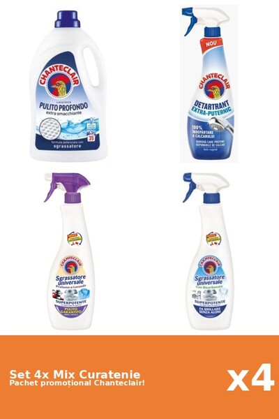 Chanteclair Set 4 Mix Curatenie Chanteclair: Bicarbonat, Clasic, Puternic, La...