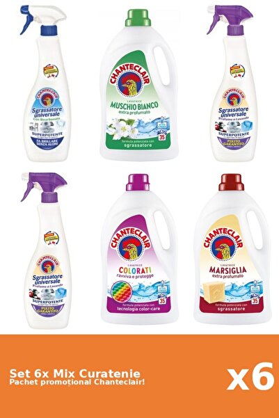 Chanteclair Set 6 Mix Curatenie Chanteclair: Bicarbonat, Color, Mosc Alb, Mar...