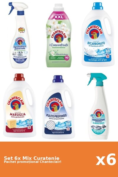 Chanteclair Set 6 Mix Curatenie Chanteclair: Bicarbonat, Clasic, Mosc Alb, Ma...