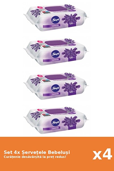 Sleepy Set 4 Șervețele Bebeluși Sleepy, Lavanda