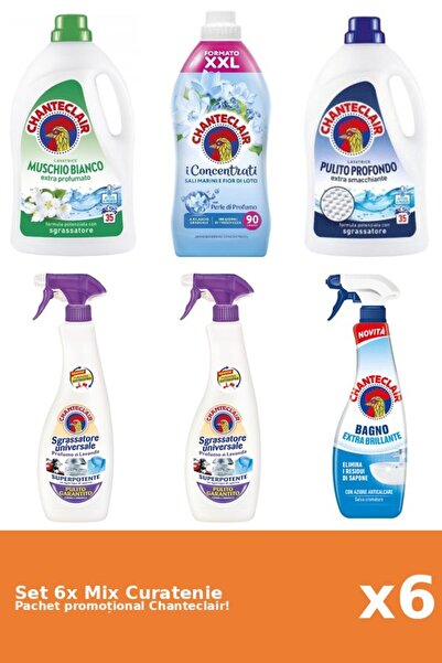 Chanteclair Set 6 Mix Curatenie Chanteclair: Lotus, Clasic, Mosc Alb