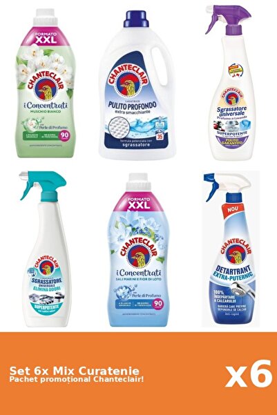 Chanteclair Set 6 Mix Curatenie Chanteclair: Lotus, Clasic, Puternic, Mosc Al...