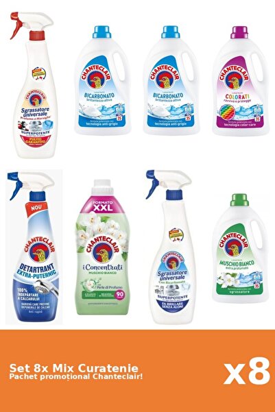 Chanteclair Set 8 Mix Curatenie Chanteclair: Bicarbonat, Color, Puternic, Mos...