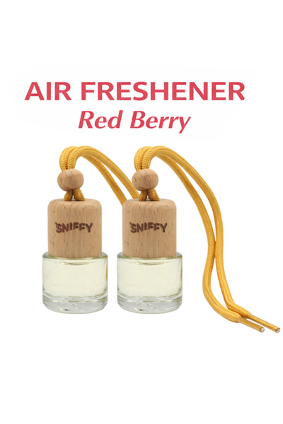 sniffy معطر جو للسيارة، عبوة مزدوجة برائحة التوت الأحمر، يدوم طويلاً، زجاجة م...