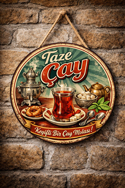 Mayeka Cafe Restoran İçin Çay Ocağı Duvar Kapı Tablo Süsü Ahşap Askılı Pano T...