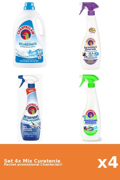 Chanteclair Set 4 Mix Curatenie Chanteclair: Bicarbonat, Lamaie, Puternic, Mo...