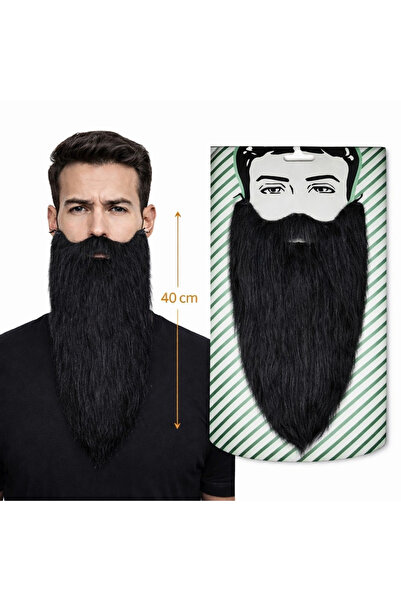 YNT İthalat Black color elastic long fake beard 40 cm