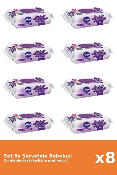 Sleepy Set 8 Șervețele Bebeluși Sleepy, Lavanda