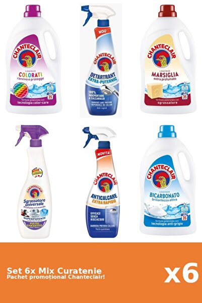 Chanteclair Set 6 Mix Curatenie Chanteclair: Bicarbonat, Color, Puternic, Mar...
