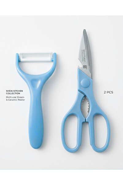 Generic Food scissors + peeler set, stainless steel