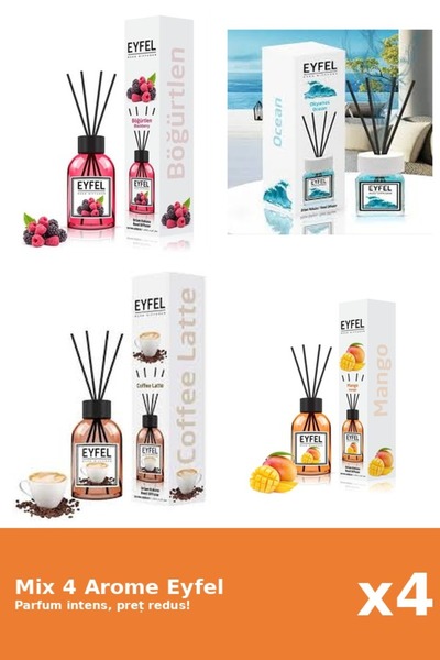 Eyfel Set 4 Mix Eyfel: 1x Cafea, 1x Fructe De Padure, 1x Mango, 1x Ocean