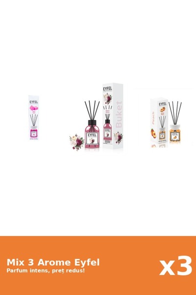 Eyfel Set 3 Mix Eyfel: 1x Bouquet, 1x Bubble Gum, 1x Piersica