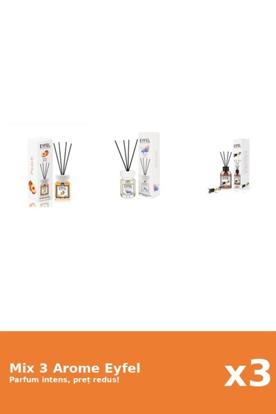 Eyfel Set 3 Mix Eyfel: 1x Orhidee, 1x Piersica, 1x Vanilie