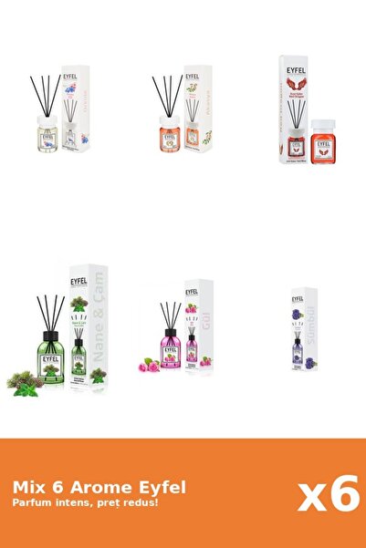 Eyfel Set 6 Mix Eyfel: 1x Acacia, 1x Orhidee, 1x Pin Si Menta, 1x Red Dragon,...