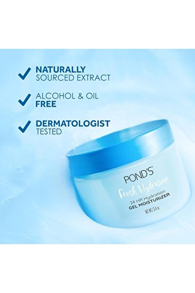 Ponds Fresh Hydration Gel Moisturizing Hyaluronic Acid Face Cream with Vitami...