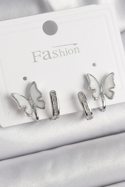 online kapsulavm avm alışveriş Brass Silver Color Zircon Stone Detailed White...