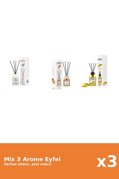 Eyfel Set 3 Mix Eyfel: 1x Ananas, 1x Orhidee, 1x Piersica