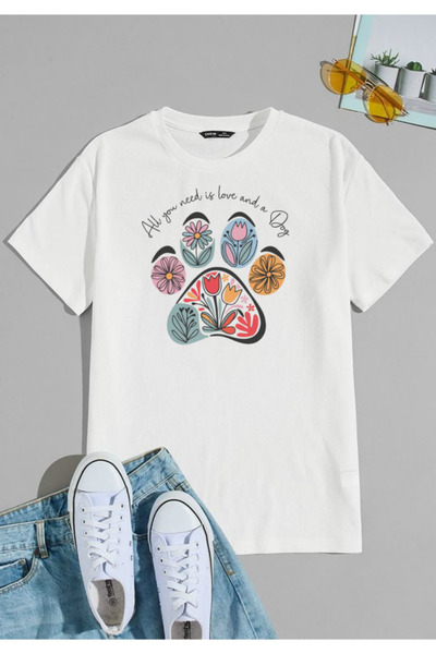 barsdepo Tricou Love Dog cu imprimeu , Tricou Unisex supradimensionat pentru ...