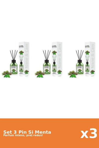 Eyfel Set 3 Odorizant Pin Si Menta, 120 ml