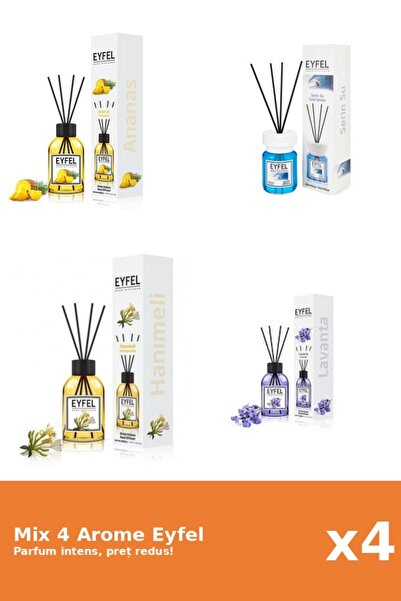 Eyfel Set 4 Mix Eyfel: 1x Ananas, 1x Cool Water, 1x Lavanda, 1x Mana Maicii D...