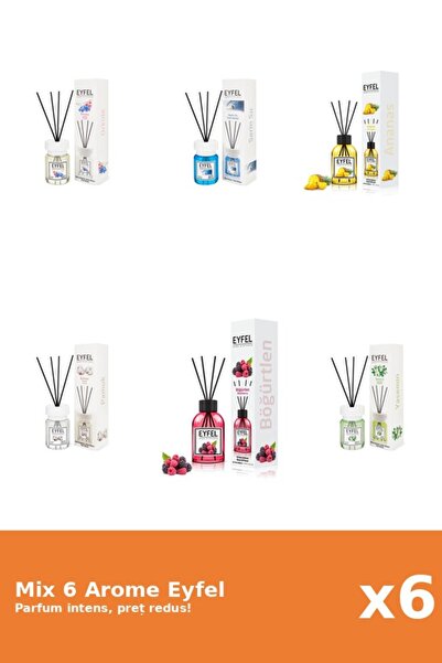 Eyfel Set 6 Mix Eyfel: 1x Pineapple, 1x Cotton, 1x Cool Water, 1x Berries, 1x...