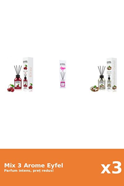 Eyfel Set 3 Mix Eyfel: 1x Bubble Gum, 1x Cirese, 1x Nuca De Cocos