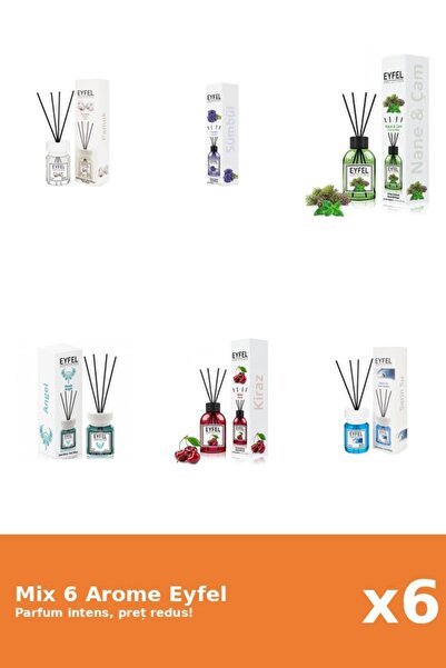 Eyfel Set 6 Mix Eyfel: 1x Angel, 1x Bumbac, 1x Cirese, 1x Cool Water, 1x Pin ...