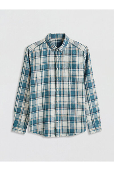 LC Waikiki Ανδρικό καρό πουκάμισο σε κανονική εφαρμογή σε μπλε απόχρωση από τ...