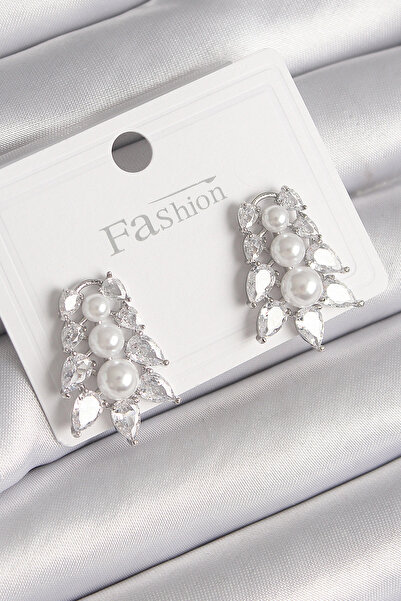 online kapsulavm avm alışveriş Brass Silver Color Zircon Stone Leaf Model Pea...