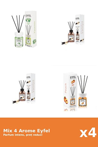 Eyfel Set 4 Mix Eyfel: 1x Iasomie, 1x Piersica, 2x Vanilie