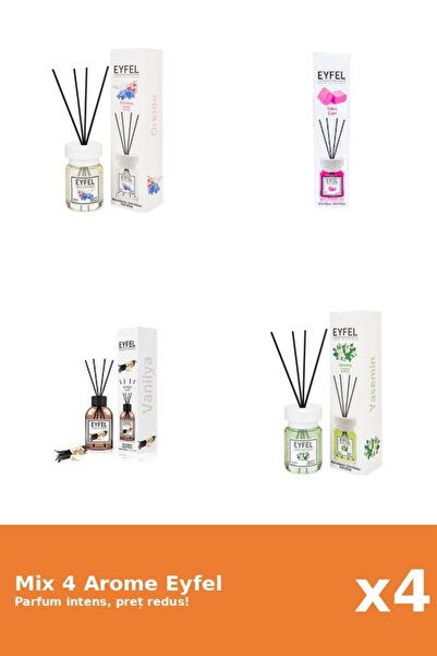 Eyfel Set 4 Mix Eyfel: 1x Bubble Gum, 1x Iasomie, 1x Orhidee, 1x Vanilie