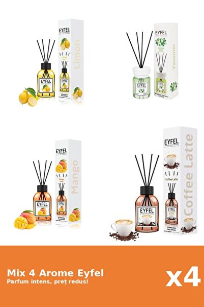 Eyfel Set 4 Mix Eyfel: 1x Cafea, 1x Iasomie, 1x Lamaie, 1x Mango