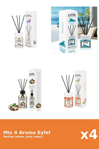 Eyfel Set 4 Mix Eyfel: 1x Acacia, 1x Nuca De Cocos, 1x Ocean, 1x Orhidee