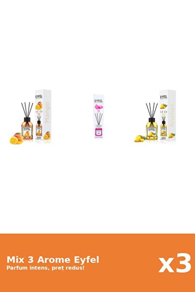 Eyfel Set 3 Mix Eyfel: 1x Ananas, 1x Bubble Gum, 1x Mango