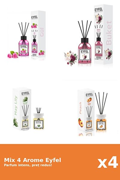 Eyfel Set 4 Mix Eyfel: 1x Bouquet, 1x Lily of the Valley, 1x Peach, 1x Rose