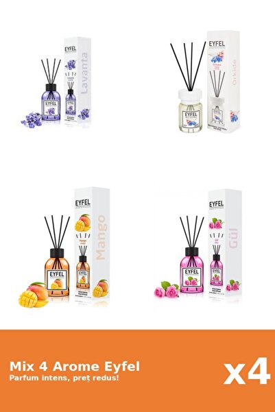 Eyfel Set 4 Mix Eyfel: 1x Lavanda, 1x Mango, 1x Orhidee, 1x Trandafir