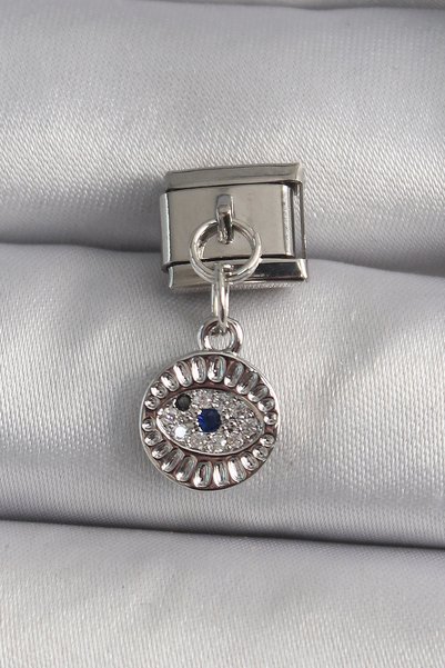 online kapsulavm avm alışveriş 316L Steel Silver Color Dangle Zircon Stone Ey...