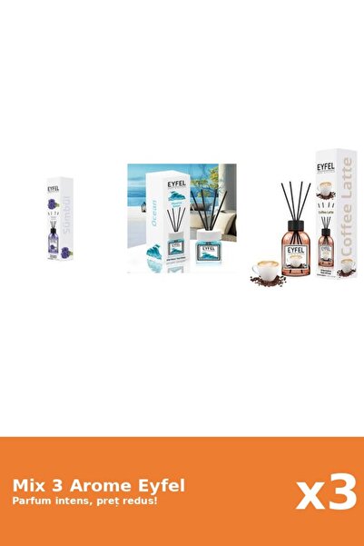 Eyfel Set 3 Mix Eyfel: 1x Cafea, 1x Ocean, 1x Zambile